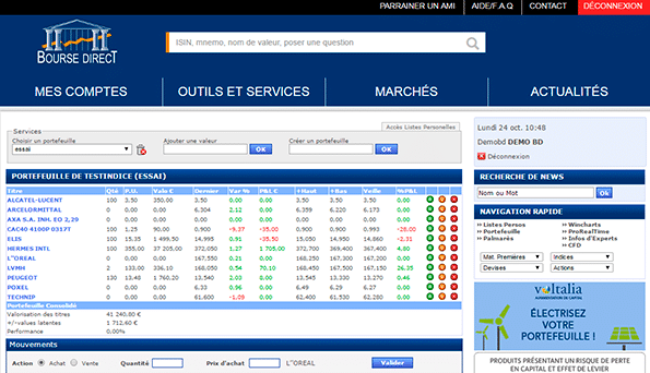 Site Bourse Direct