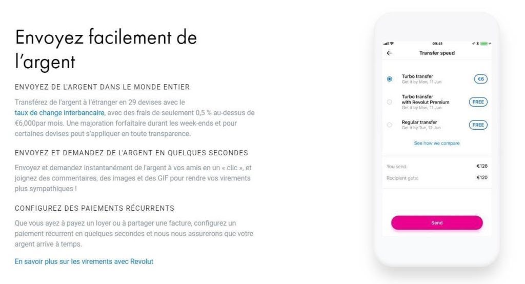 Aperçu du site web de Revolut