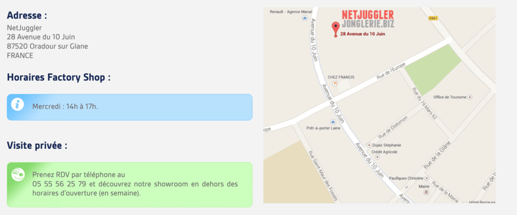 Plan, Adresse et horaires d'ouverture de l'entreprise NetJuggler