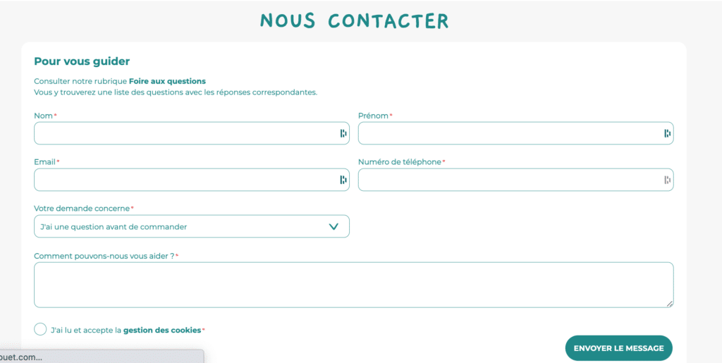 Formulaire de contact JeuJouet.com