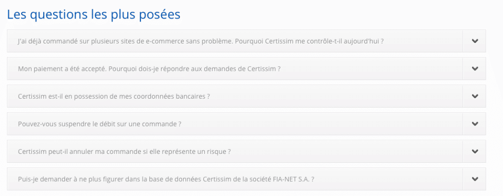 FAQ Certissim
