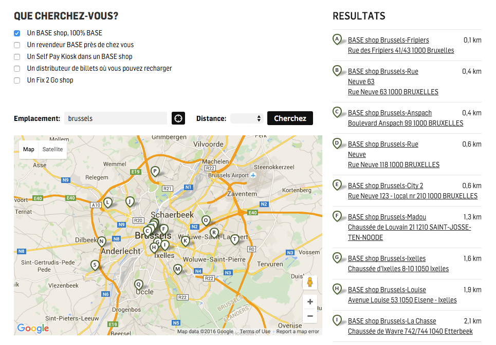 Liste Boutiques Base