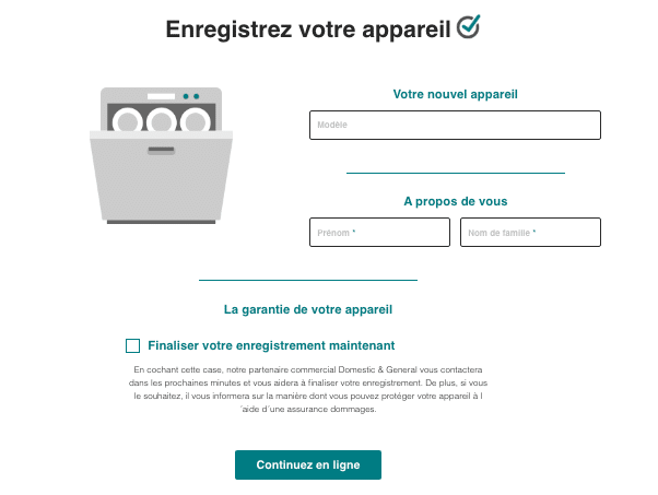 Enregistrer produit Hotpoint
