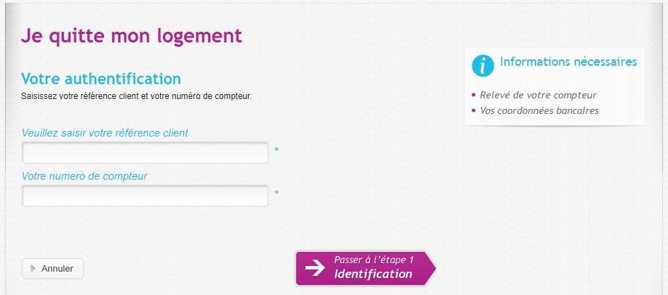 Aperçu de la page de connexion Veolia