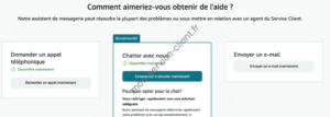 Aperçu de la page d'assistance Amazon