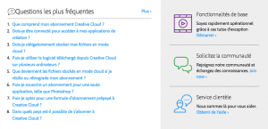 Support en ligne Adobe