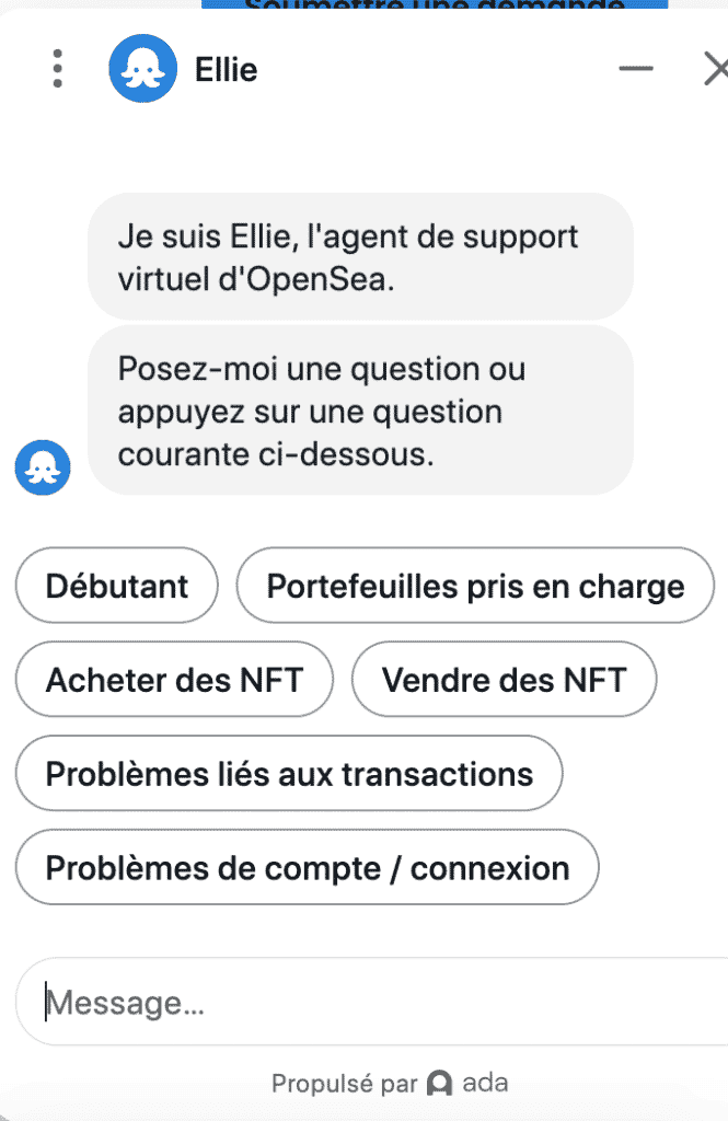 Messagerie Instantanée Opensea