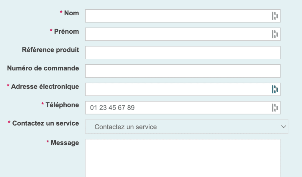 formulaire de contact Matelsom