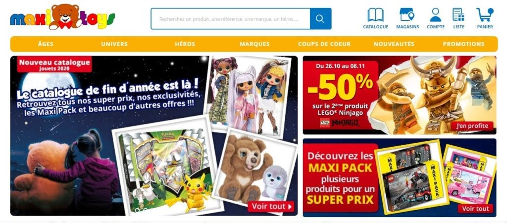 Aperçu du site web Maxytoys
