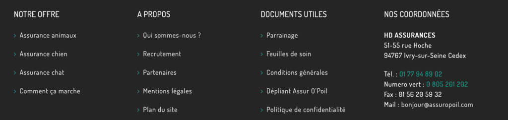 Coordonnées de contact d'Assur o'poil