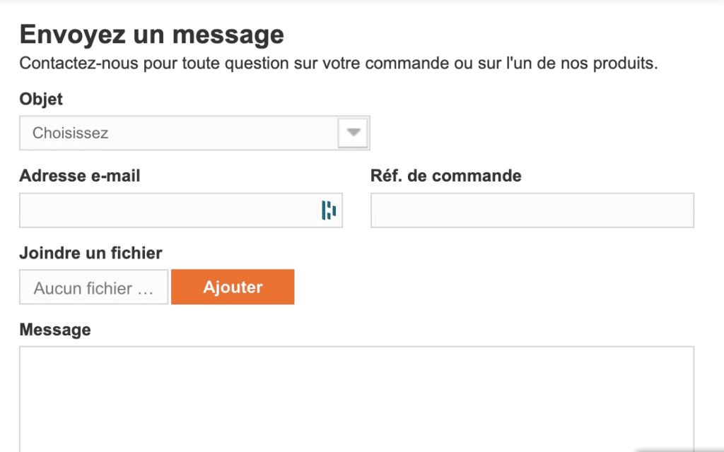 Formulaire de contact Le Matériel Informatique