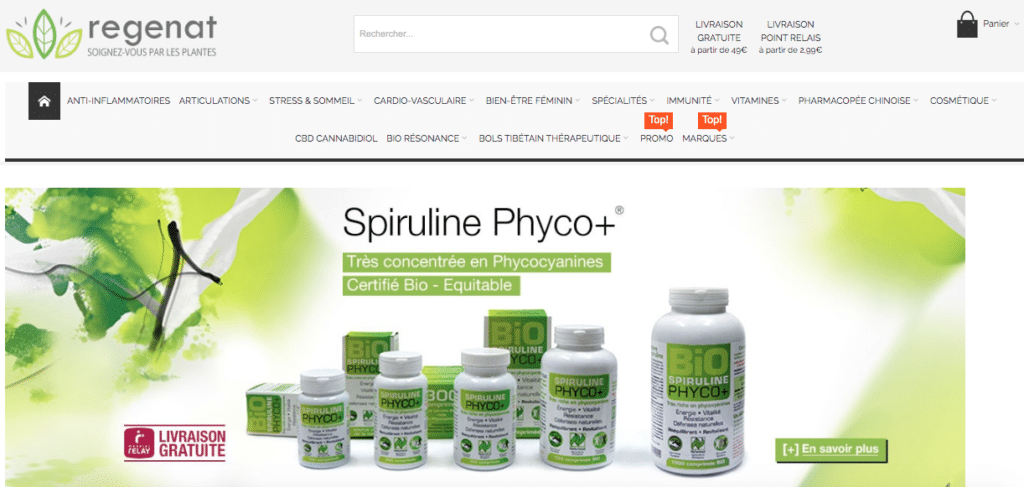 Aperçu du site web de la marque Regenat.com
