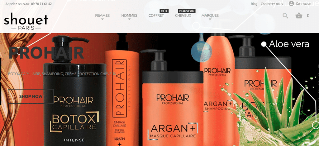 Aperçu du site web de la marque Shouet