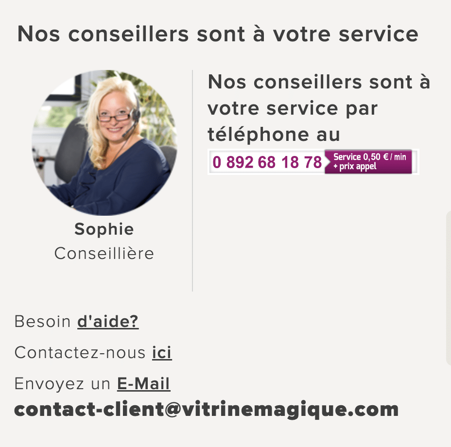 coordonnées contact vitrine magique