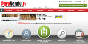 Capture d'écran du site internet officiel paru-vendu.fr