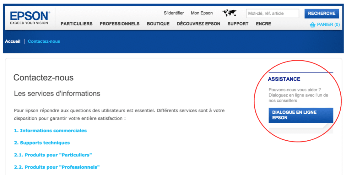 Assistance Technique Epson