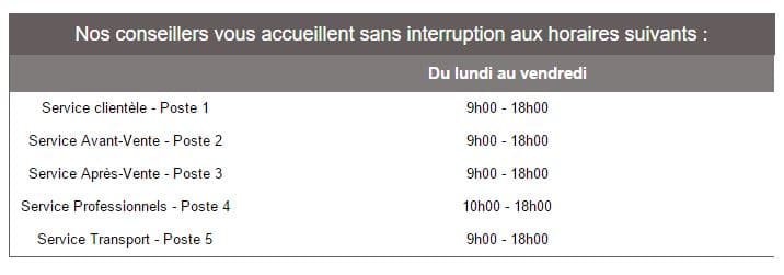 Horaires SAV Materiel.net