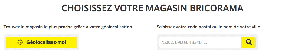 Onglet Magasins Bricorama