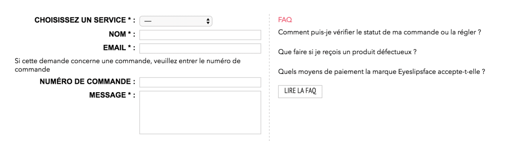 Formulaire FAQ ELF