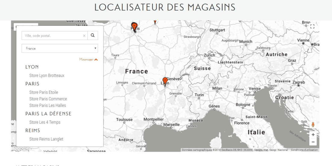 liste des magasins Tailor Corner en France