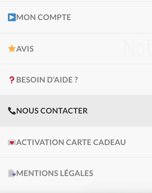 Aperçu de la page d'assistance du site Ma Cocktail Box