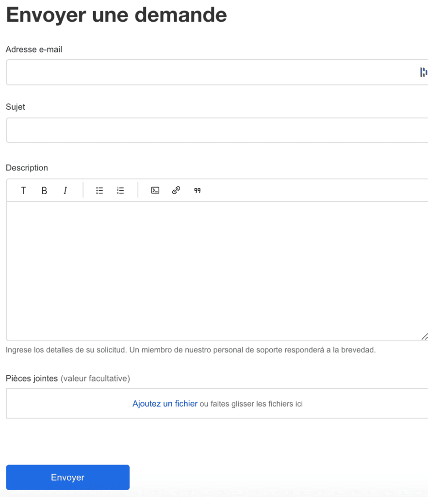 Aperçu du formulaire de contact de Drinksco.fr