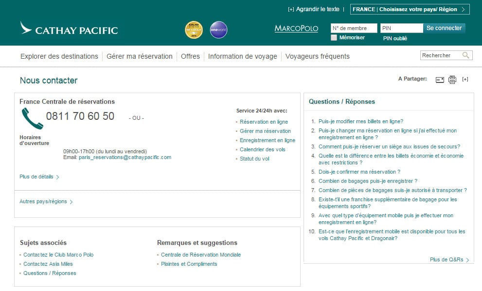 FAQ Cathay Pacific