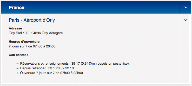 Rubrique contact du site officiel Corsair