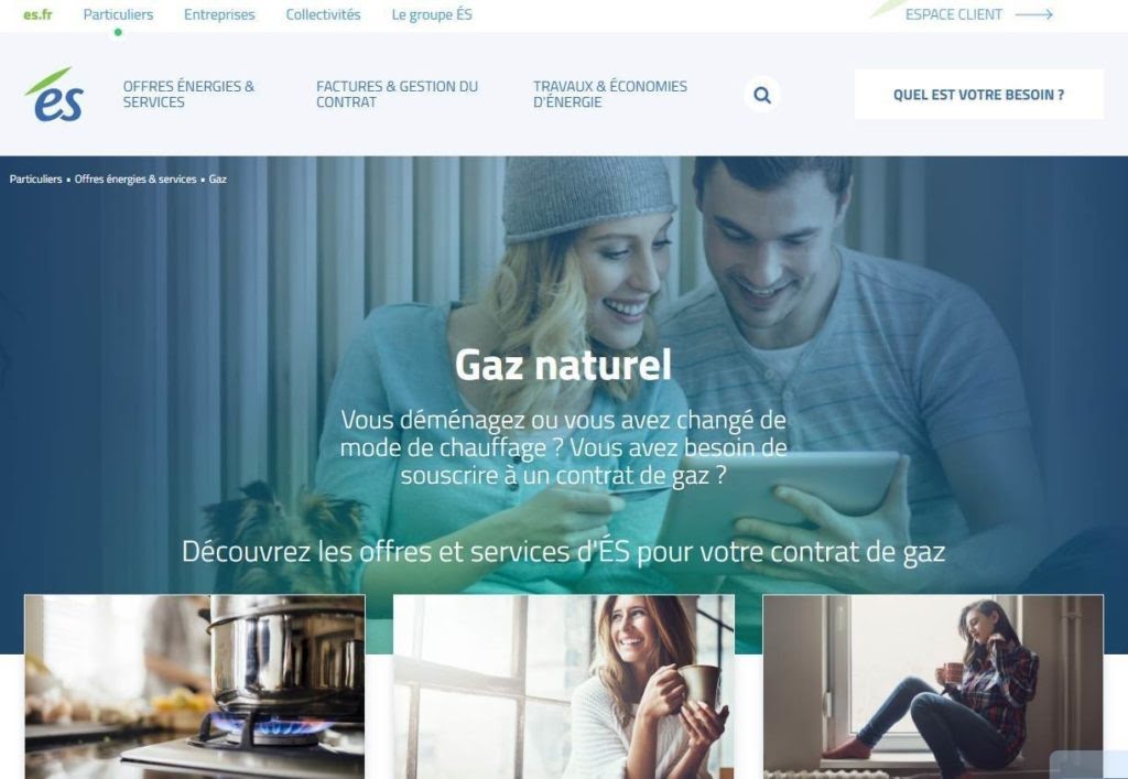 Aperçu du site web Gaz de Strasbourg