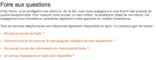 FAQ Xerox