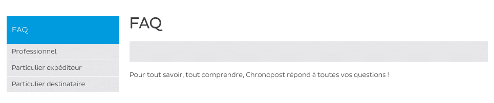 FAQ Chronopost