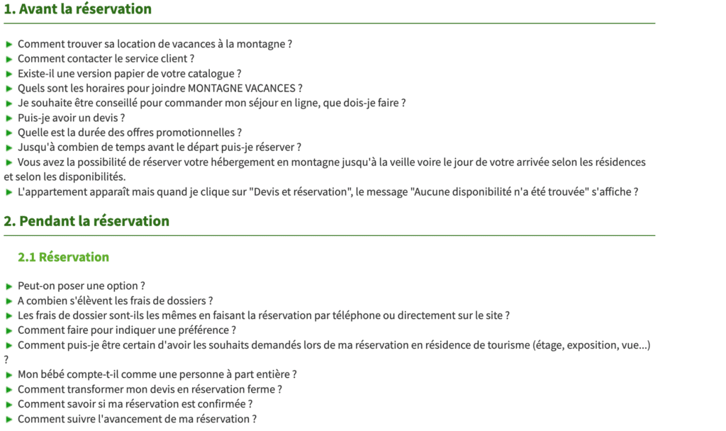 Page support Montagne vacances