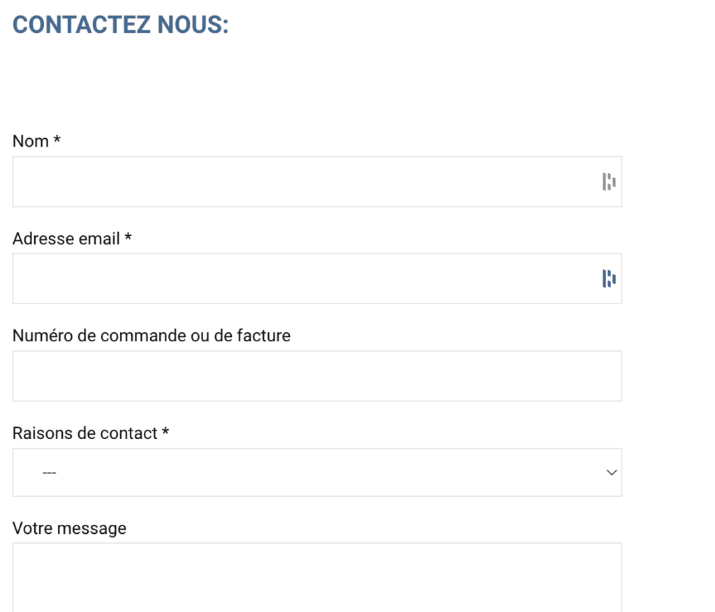 Aperçu du formulaire de contact Allo Télécommande