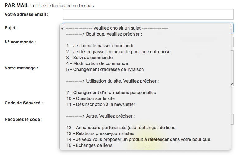Formulaire Cadeaux.com