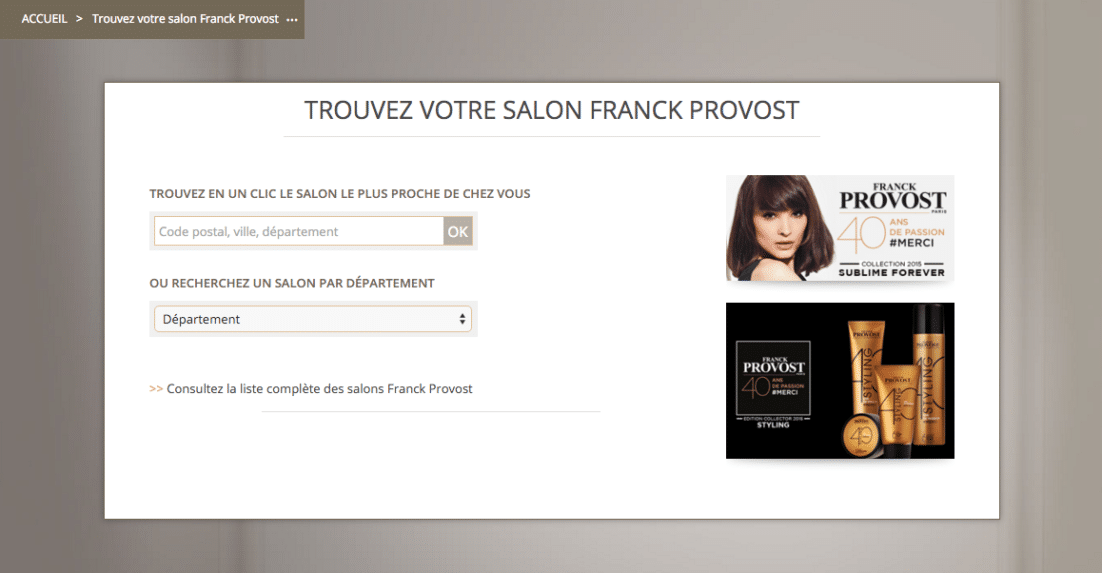 Trouvez votre salon Franck Provost