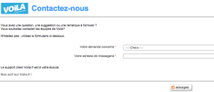 Formulaire de contact Voila