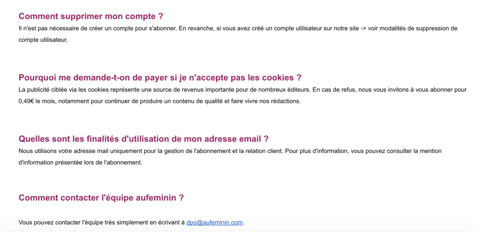FAQ Au féminin