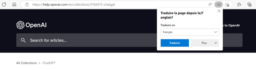 Traduction FAQ Open Ai