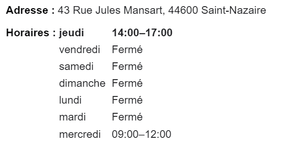 Horaires Emmaüs