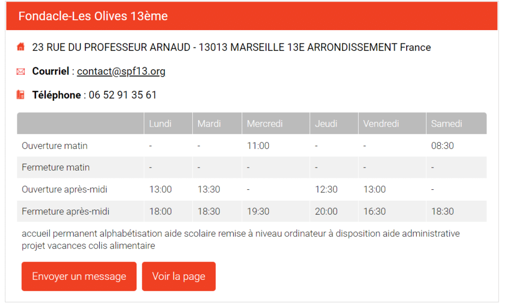 coordonnées secours populaire