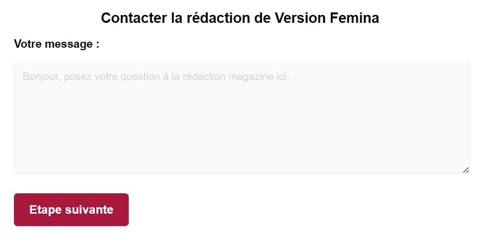 formulaire de contact version femina