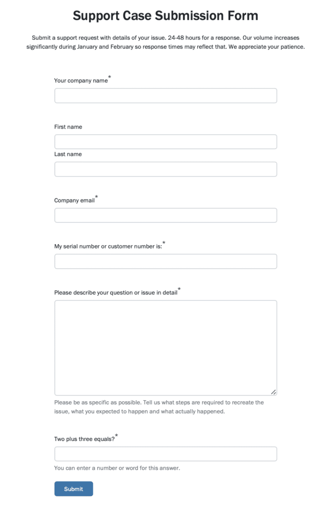 formulaire de contact accountedge
