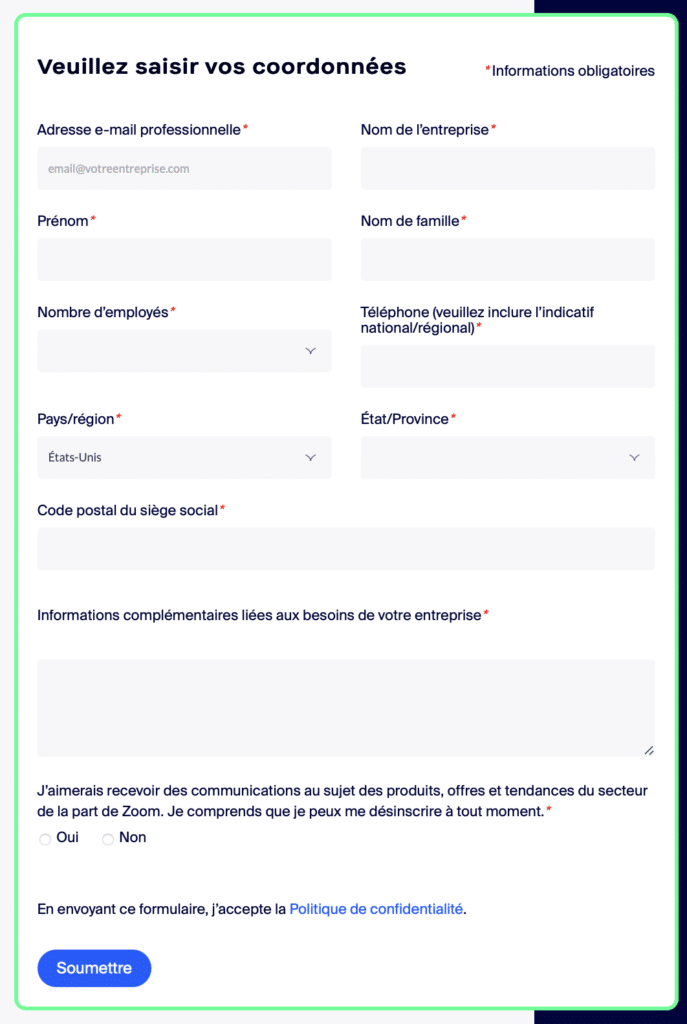 formulaire de contact zoom
