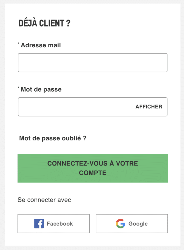 page de connexion Zavvi
