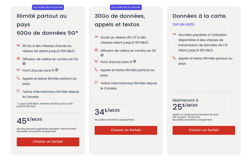 forfaits virgin plus