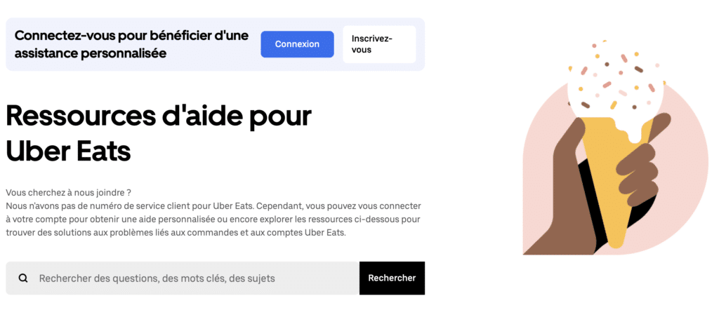 assistance uber eats