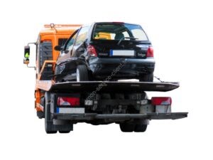 Image d'illustration représentant une dépanneuse remorquant une voiture en panne