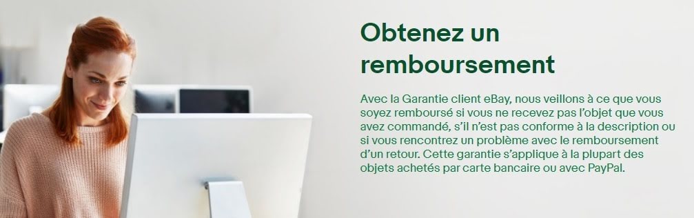 Aperçu de la section remboursement du site d'eBay