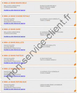 numero de telephone mma