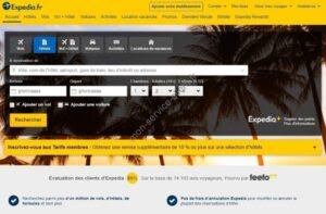 Aperçu du site web de Expedia